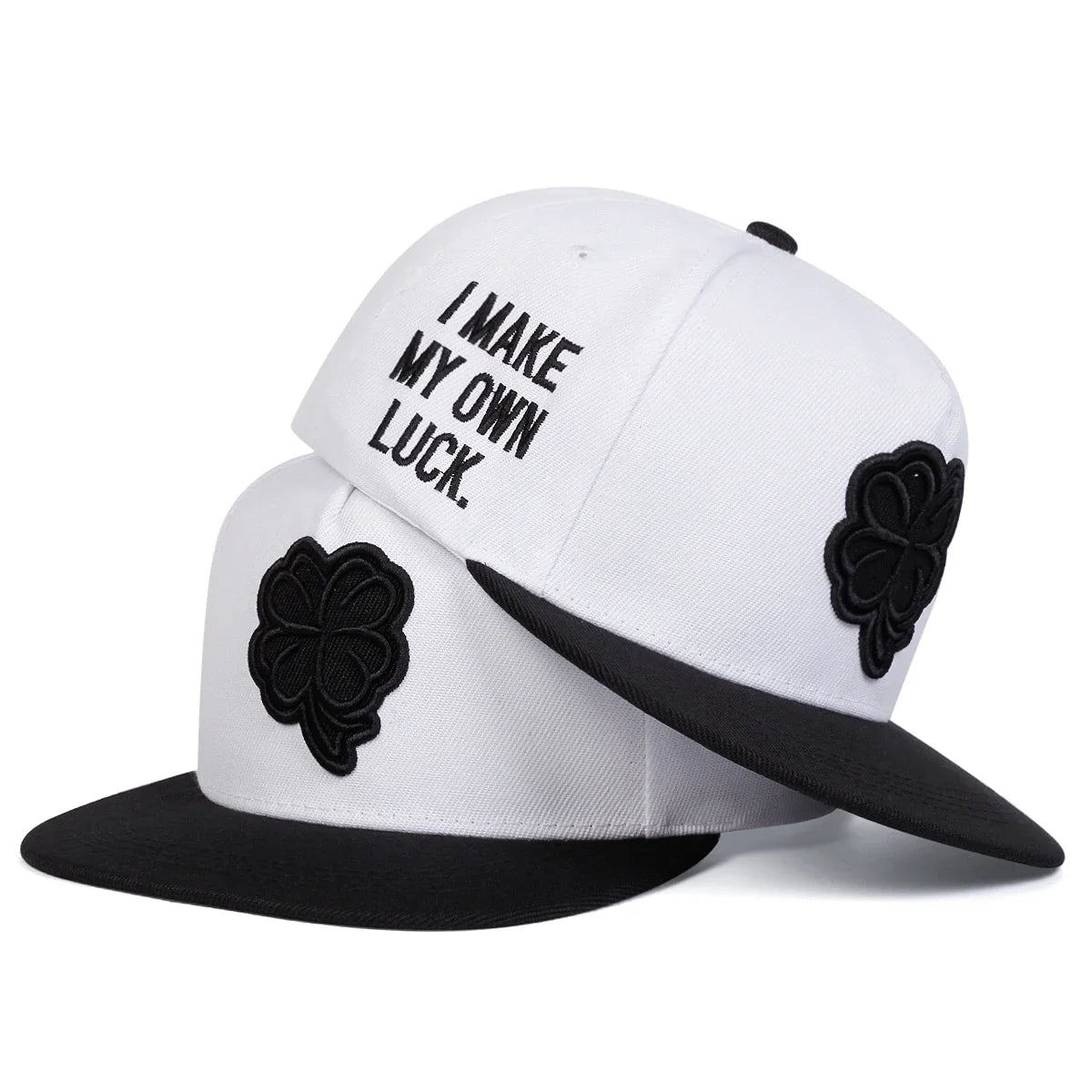 Unisex Four Leaf Clover Embroidery Hip Hop Snapback Cap
