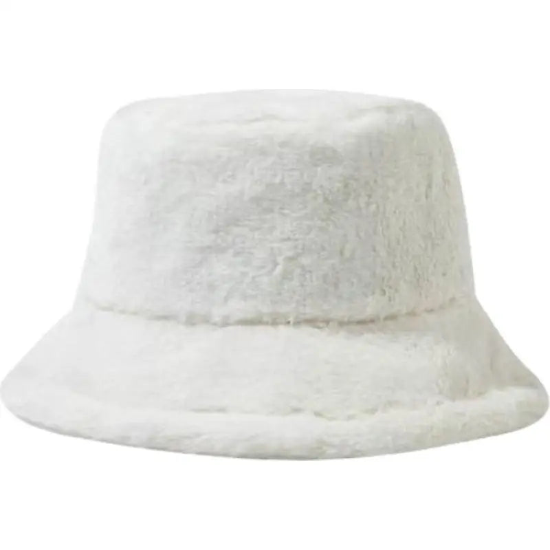 Faux Fur Winter Bucket Hat Women Soft Warm Fisherman Cap