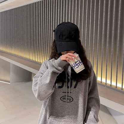 Trendy Worn Hole Letter Streetwear Baseball Cap