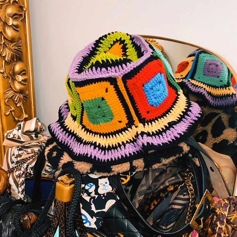 Handmade Korean Hollow Knitted Beach Bucket Hat