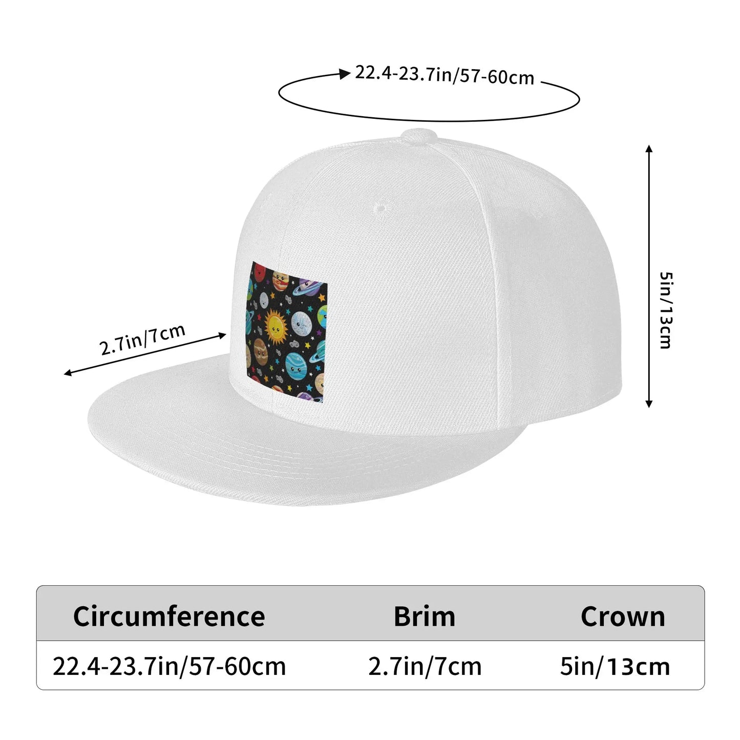 Kawaii Cute Solar System Planets Graphic Snapback Cap