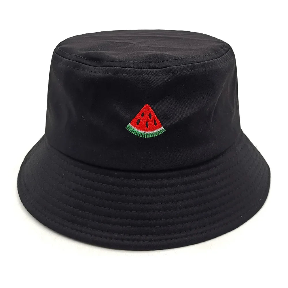 Watermelon Embroidered Foldable Summer Bucket Hat