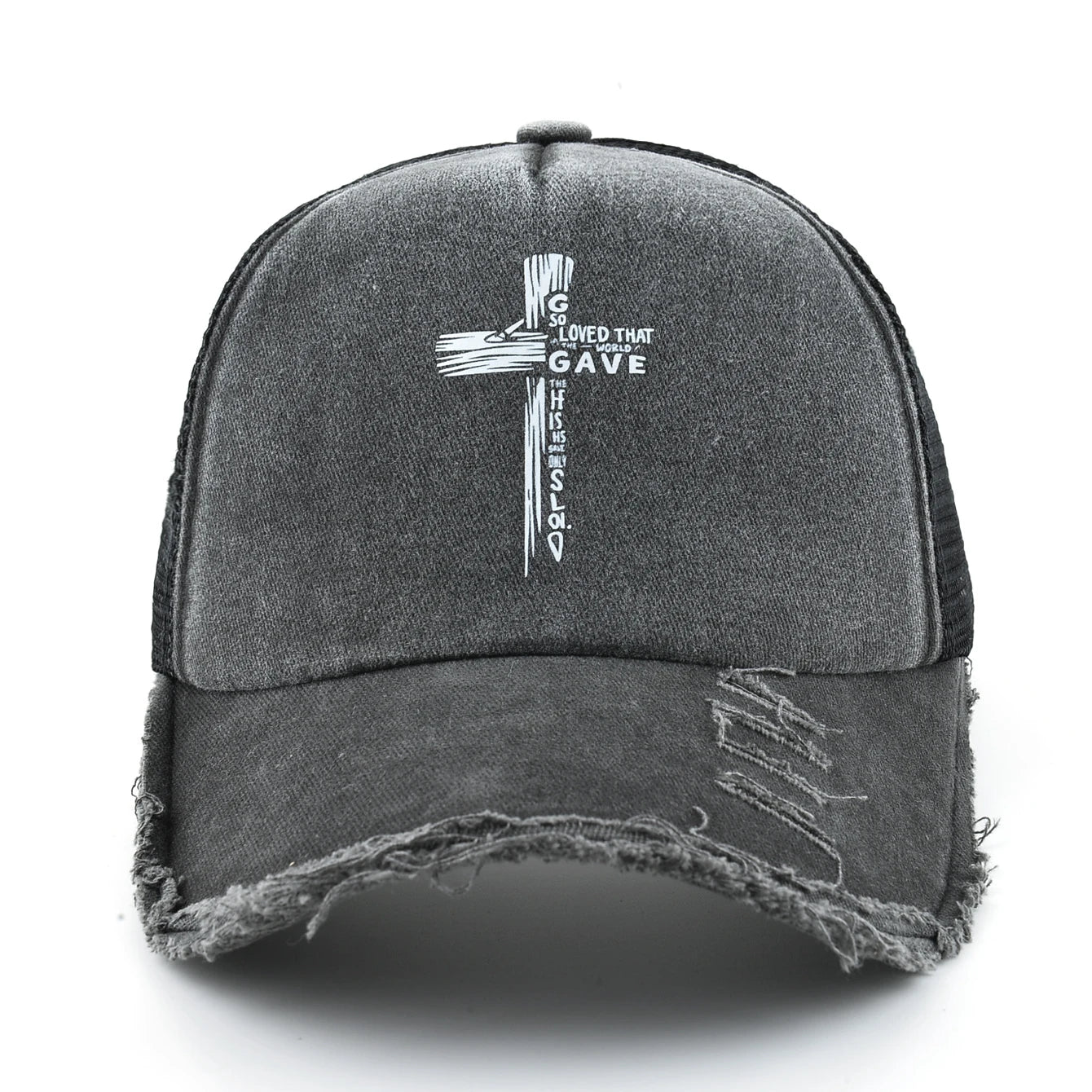 Washed Denim Pink Cross Snapback Baseball Cap