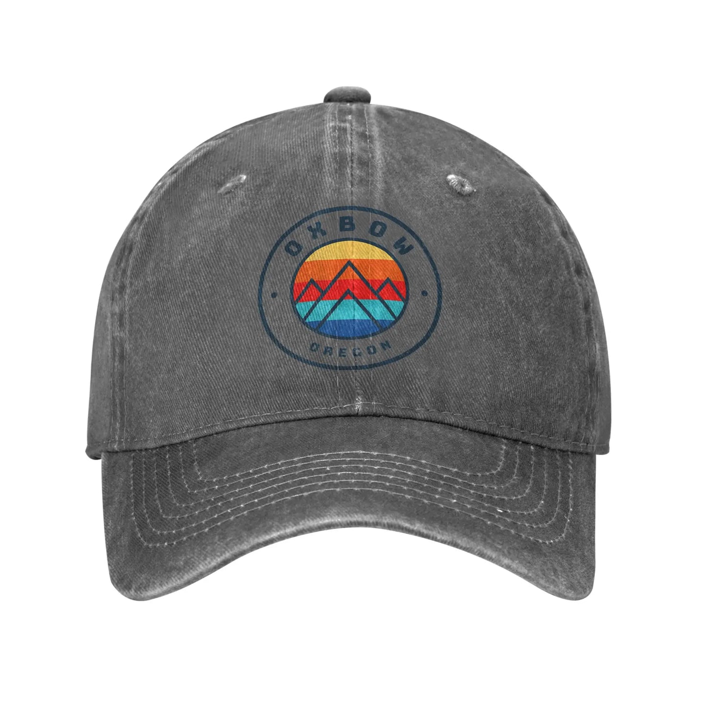 Retro Oxbow Oregon Fishing Distressed Baseball Cap