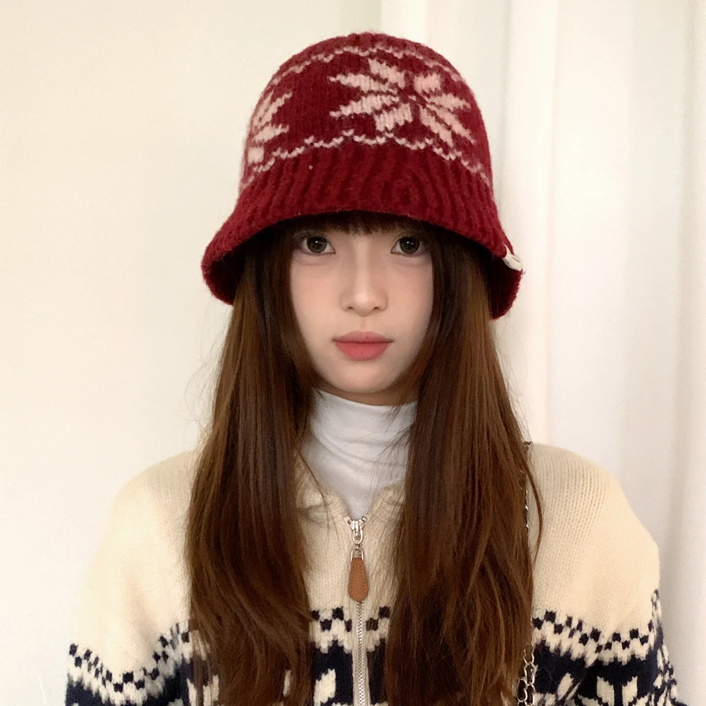 Retro Fair Isle Earflap Bucket Hat