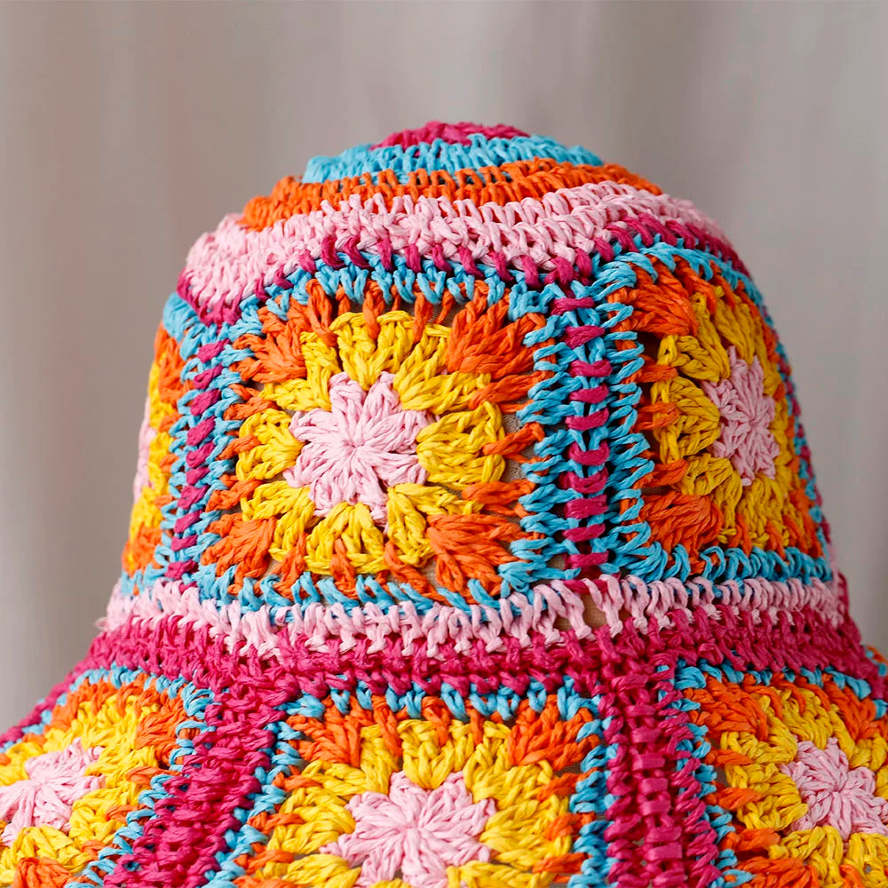 Wide Brim Foldable Summer Straw Bucket Hat