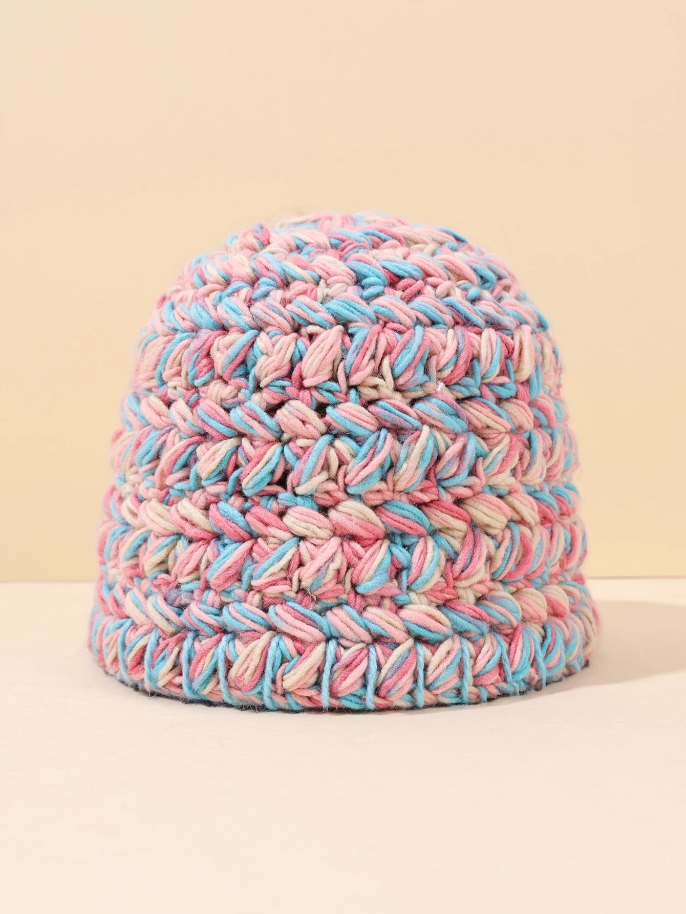 Vintage Pink Handmade Crochet Winter Bucket Hat