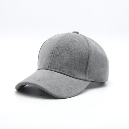 Winter Solid Suede Adjustable Baseball Cap