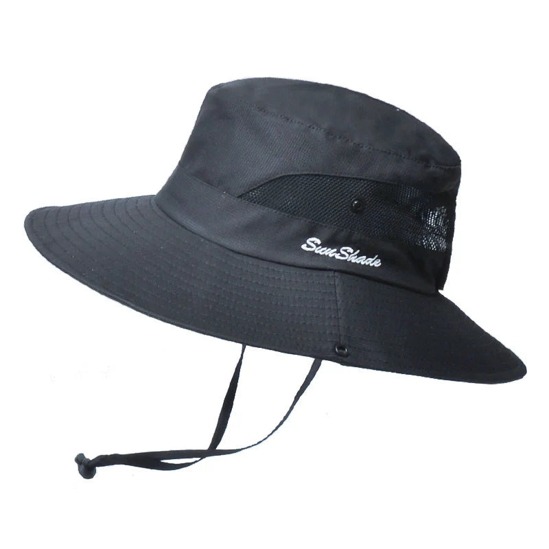 Summer Foldable Breathable Ponytail Mask Bucket Hat