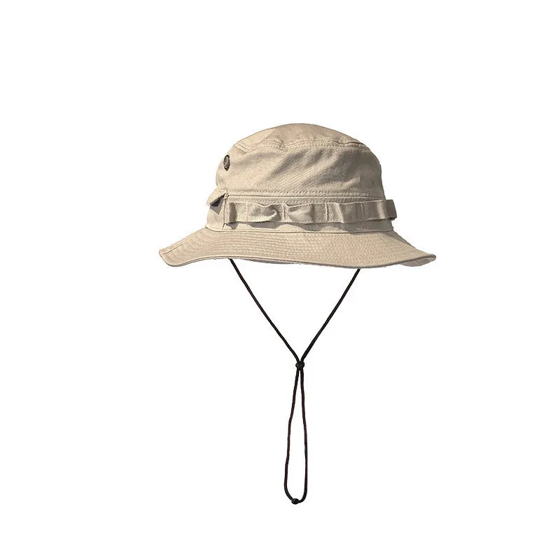 Unisex Four Seasons Cotton Bucket Hat with Pocket