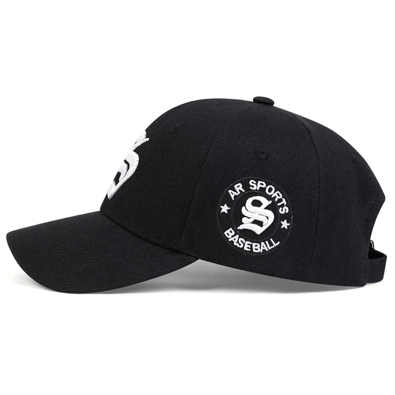 Unisex Gothic S Letter Embroidery Side AR SPORT Baseball Caps