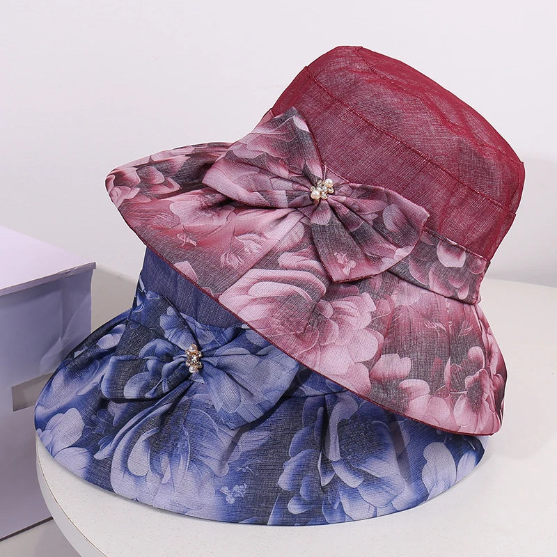 Women’s Butterfly Knot Floral Summer Bucket Hat