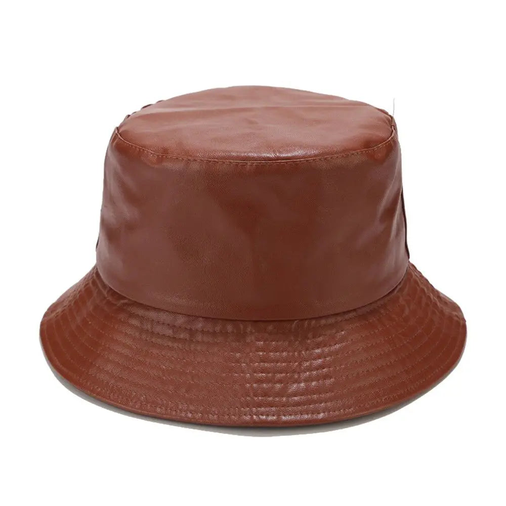 PU Leather Waterproof Bucket Hat Unisex