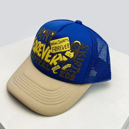 American Graffiti Letter Colorblock Trucker Baseball Cap