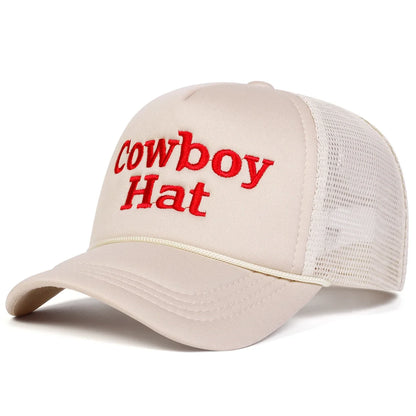 Letter Embroidered Cowboy Style Adjustable Baseball Hat