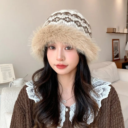 Windproof Faux Fur Winter Bucket Hat