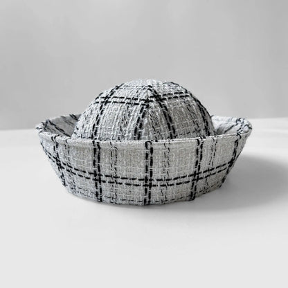 Plaid Turned-Brim Bucket Hat