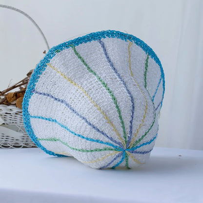 Rainbow Crochet Straw UV Visor Bucket Hat