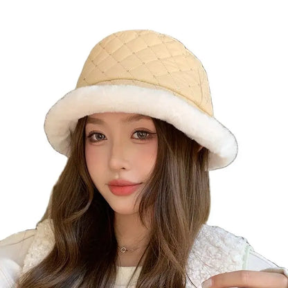 Korean Imitation Mink Thickened Winter Bucket Hat