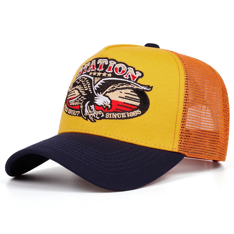 Station Five Star Eagle Embroidered Mesh Baseball Cap