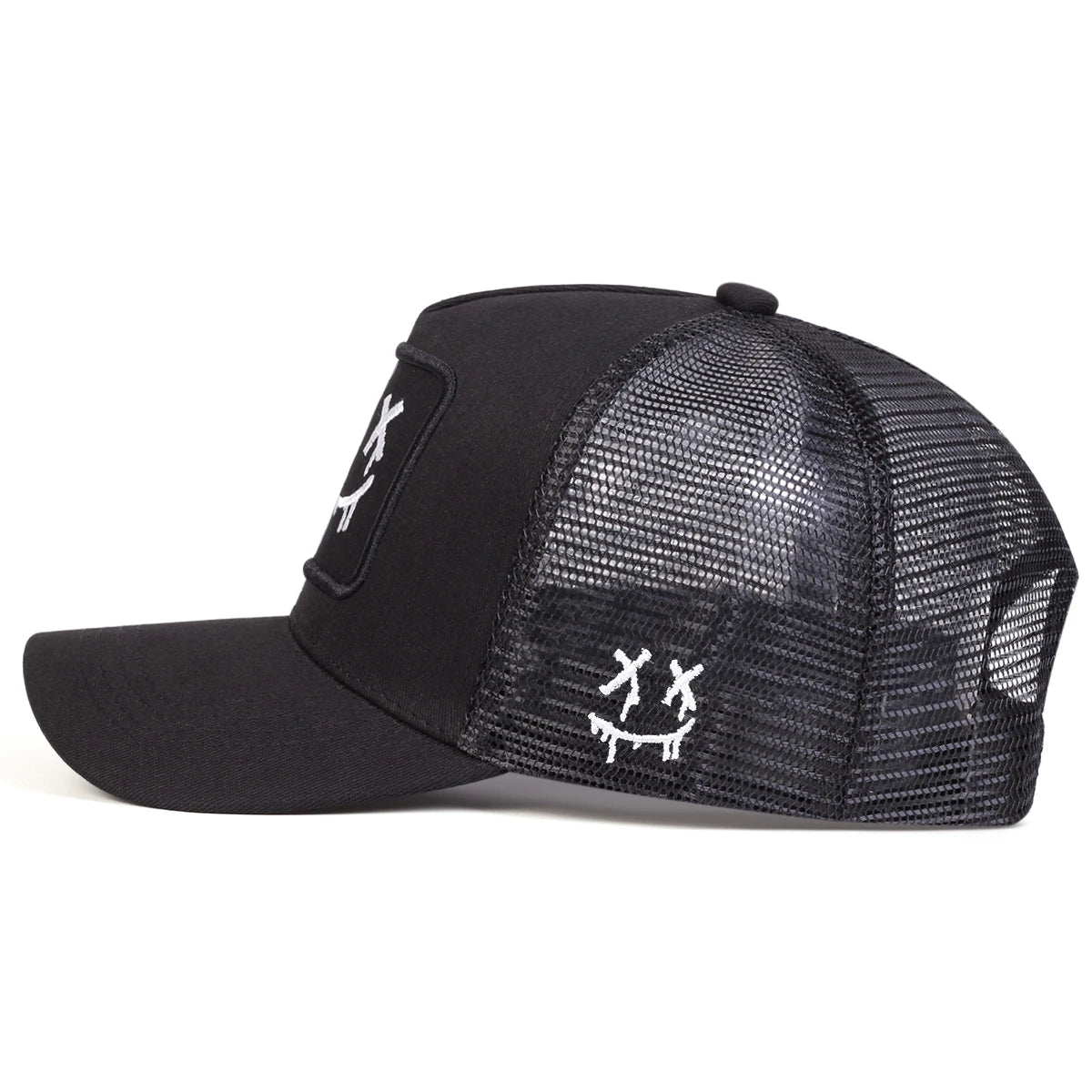 Unisex XX Smiling Face Embroidered Mesh Baseball Cap