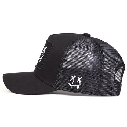 Unisex XX Smiling Face Embroidered Mesh Baseball Cap