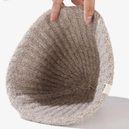 Striped Knit Big Head Bucket Hat