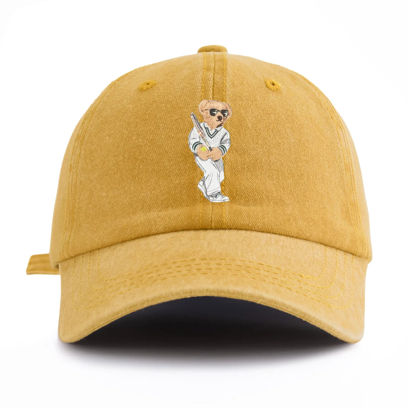 Minimalist Bear Print Retro Baseball Cap