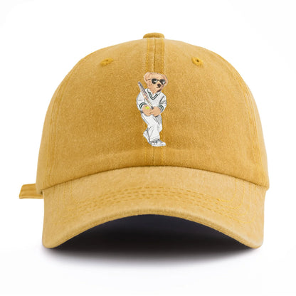 Minimalist Bear Print Retro Baseball Cap