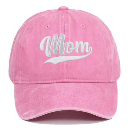 DAD MOM Embroidered Retro Washed Baseball Cap