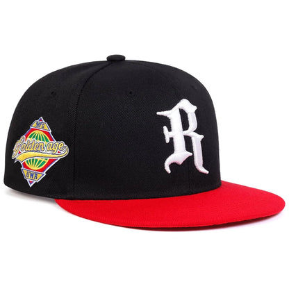 Gothic Letter R Embroidery Snapback Cap