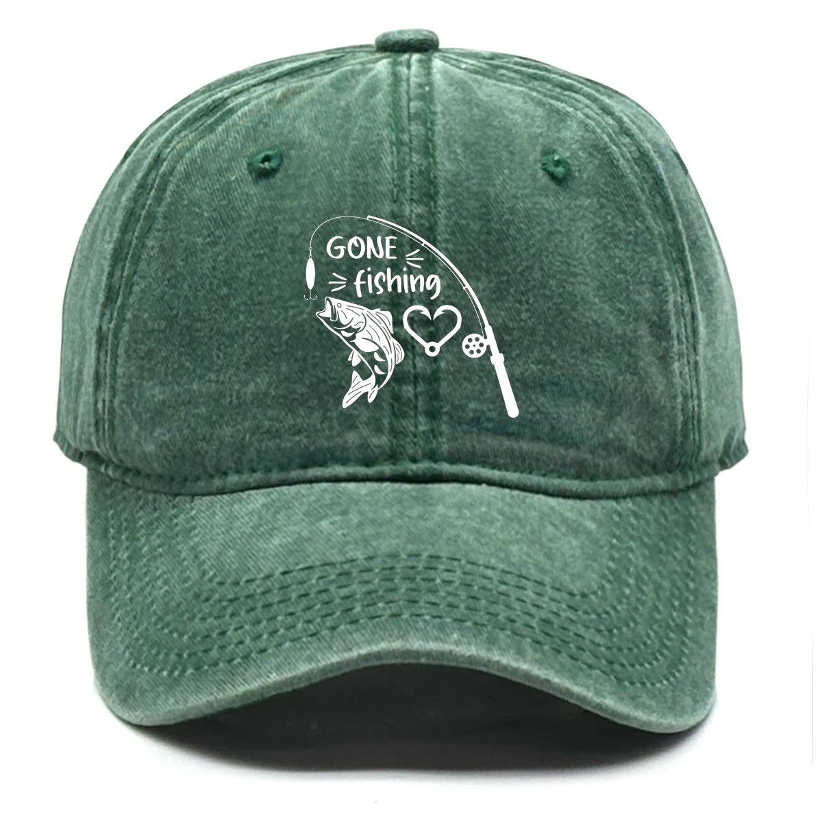 Fishing Skulls Washed Cotton Snapback Caps