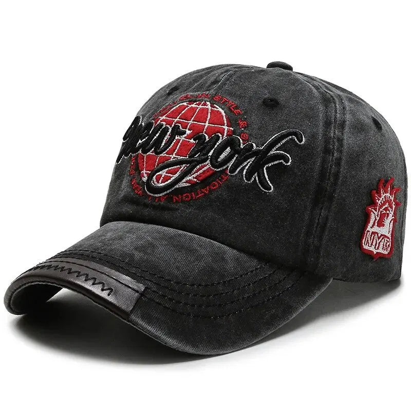 Distressed Washed Cotton Korean Outdoor Baseball Cap