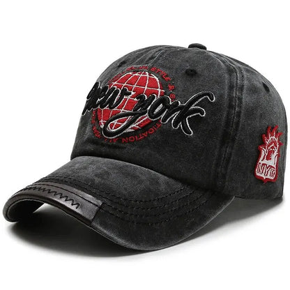Distressed Washed Cotton Korean Outdoor Baseball Cap