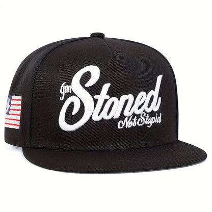 Unisex Stoned Letter Embroidery Hip Hop Snapback Cap