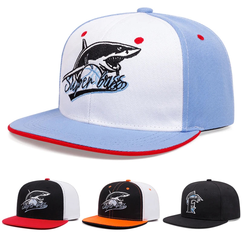 Shark Embroidered Street Baseball Cap