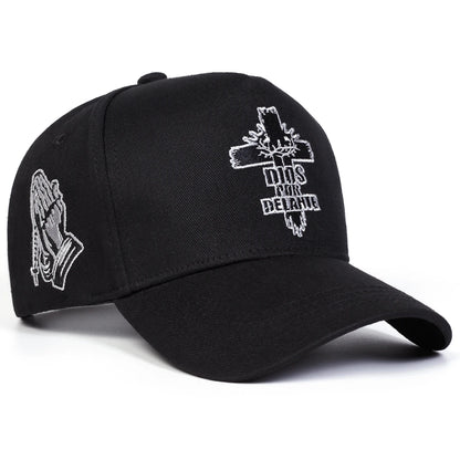 Unisex Dios Por Delante Cross Embroidery Baseball Cap