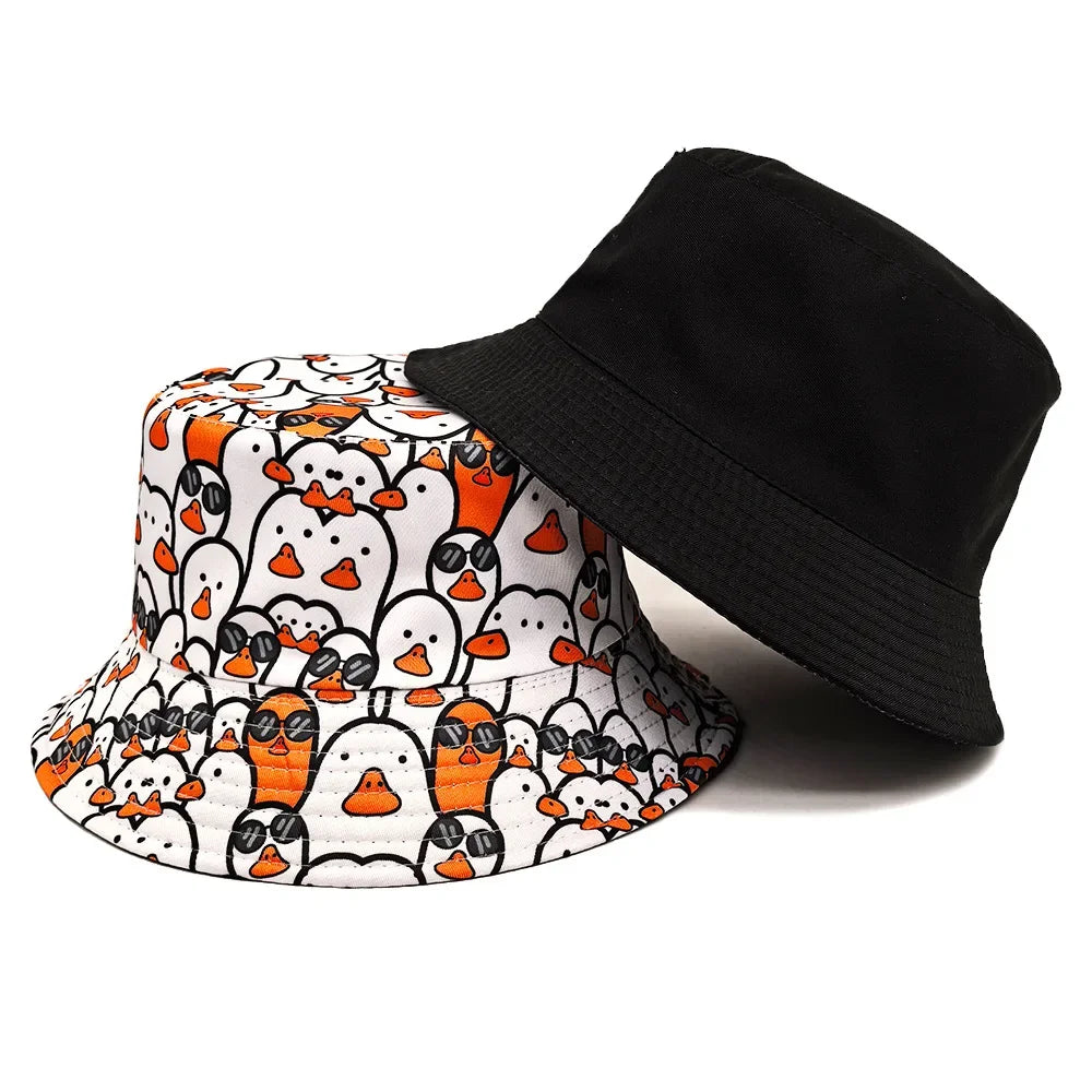 Unisex Reversible Cartoon Penguin Bucket Hat