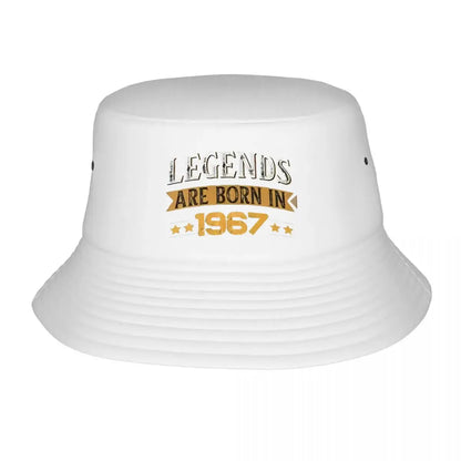 Vintage 1967 Legend Birthday Text Bucket Hat