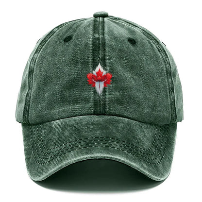 Vintage Washed Cotton Red Maple Leaf Baseball Cap