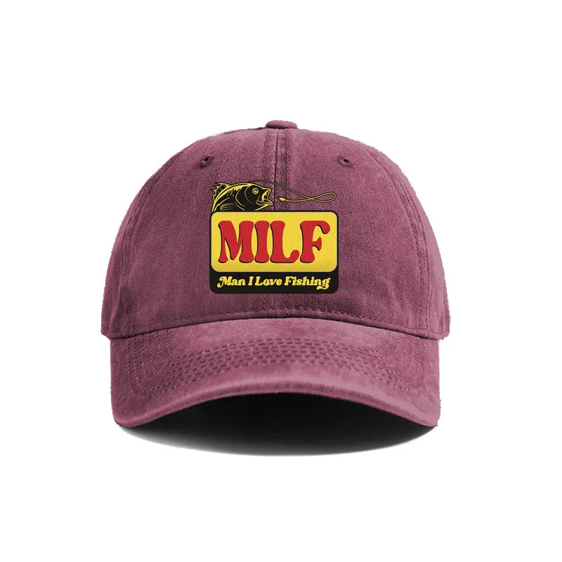 Man I Love Fishing Vintage Baseball Cap