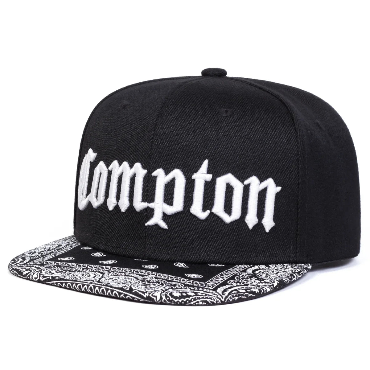 COMPTON Letter Embroidered Hip Hop Snapback Cap