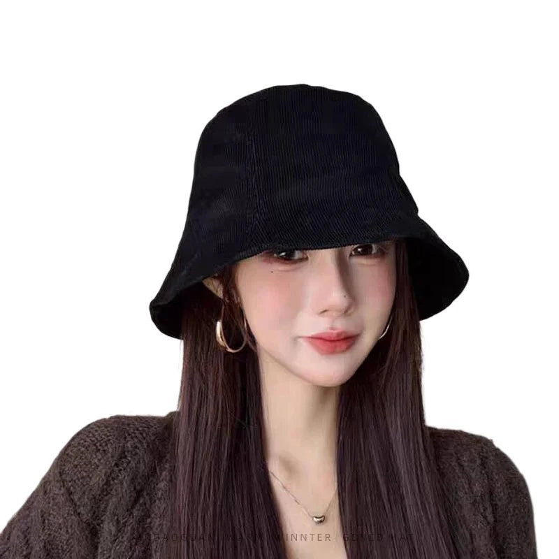 Japanese Retro Corduroy Oversized Bucket Hat