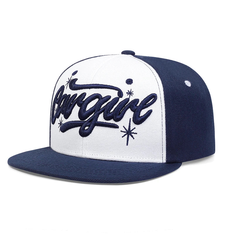 Graffiti Angel Embroidered Flat Brim Baseball Hat