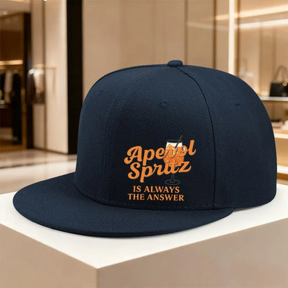 Aperol Spritz Slogan Flat Brim Snapback Cap