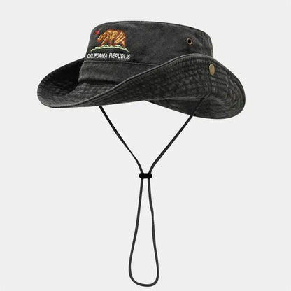 Autumn Cotton Embroidered Outdoor Travel Bucket Hat