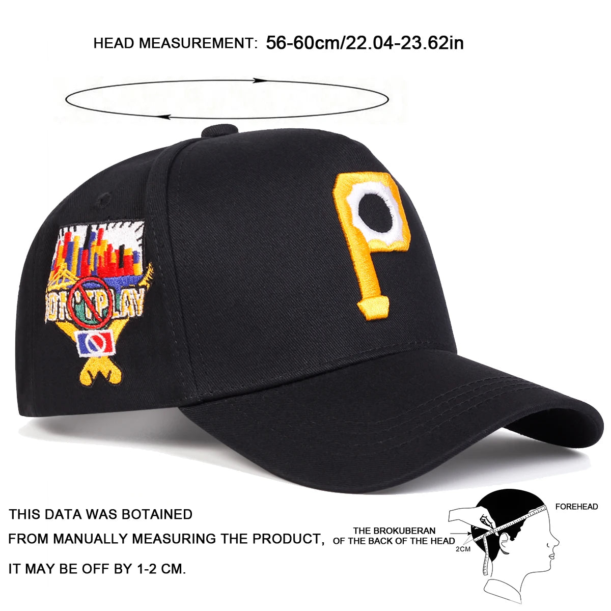 Unisex Personalized P Letter Embroidery Casual Baseball Cap
