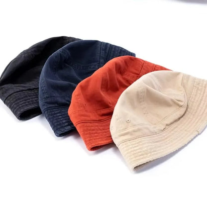 Casual Retro Japanese Style Short Brim Bucket Hat