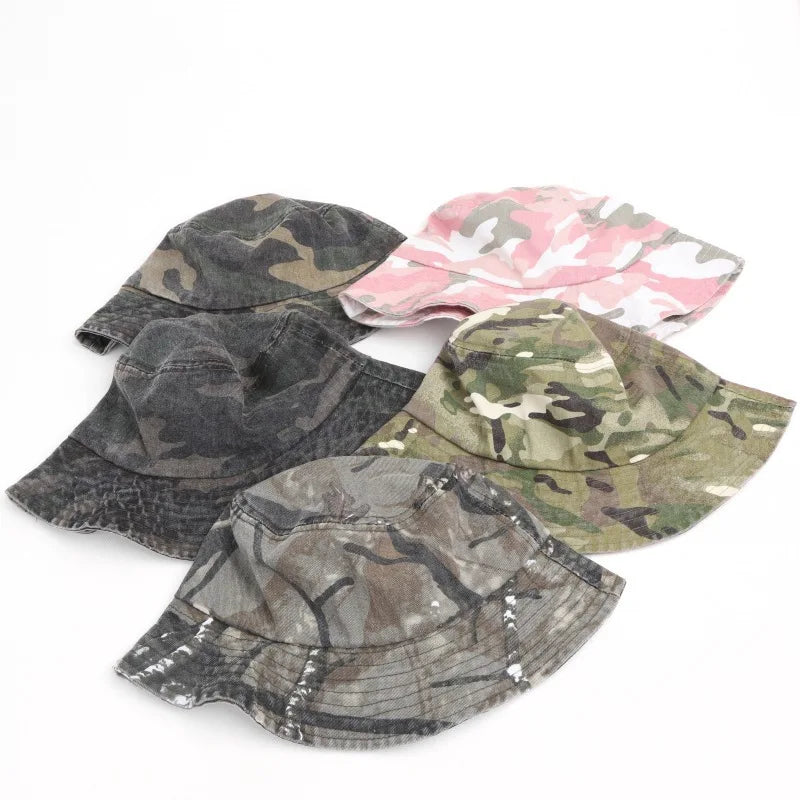 Japanese Washed Camouflage Outdoor Bucket Hat