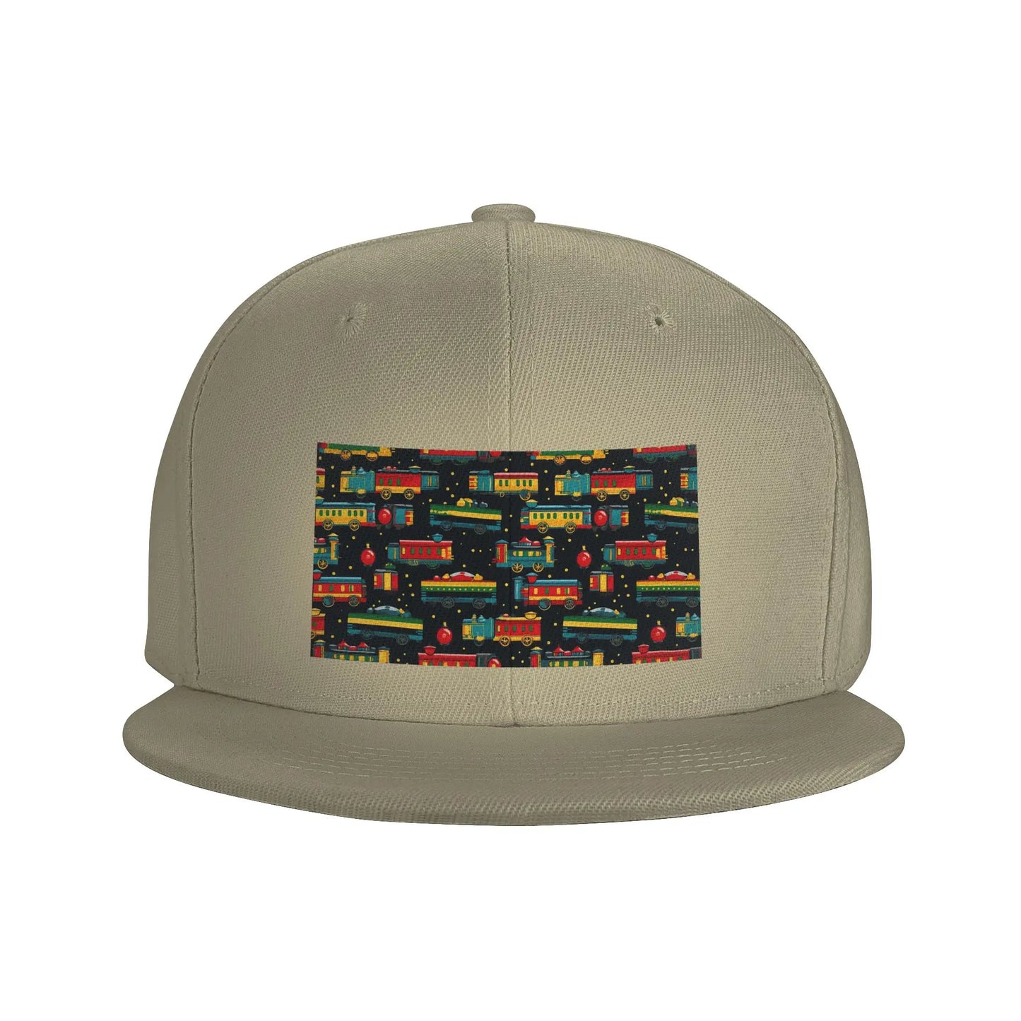 Cartoon Train Model Print Snapback Cap